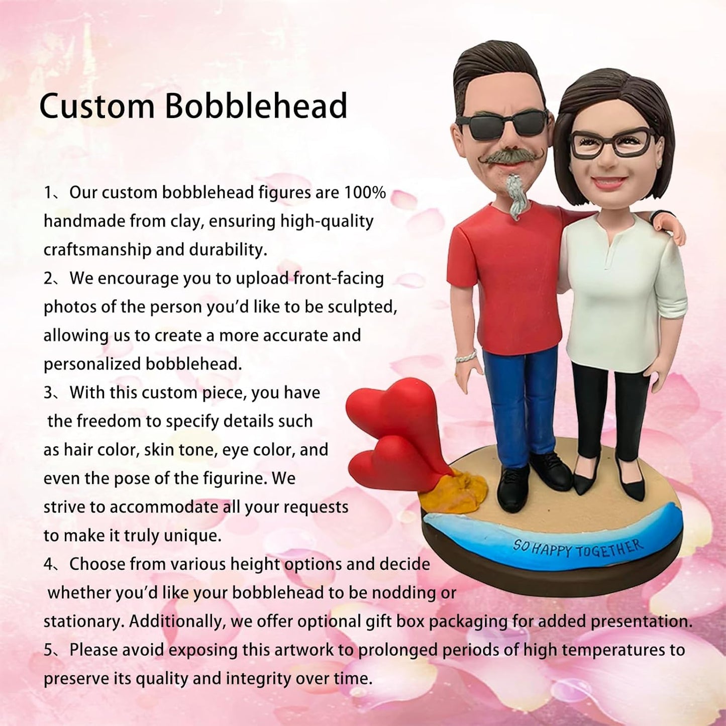 Custom Bobbleheads Couples, Personalized Wedding /Valentine's Day, Custom Bobblehead Photo