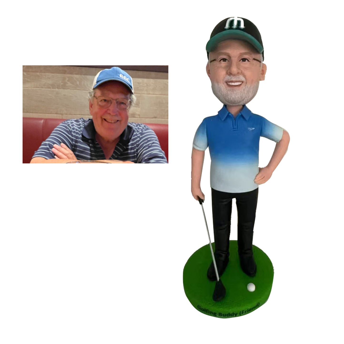 Golf Bobbleheads Customized, Custom Bobblehead from Your photos for Golfer