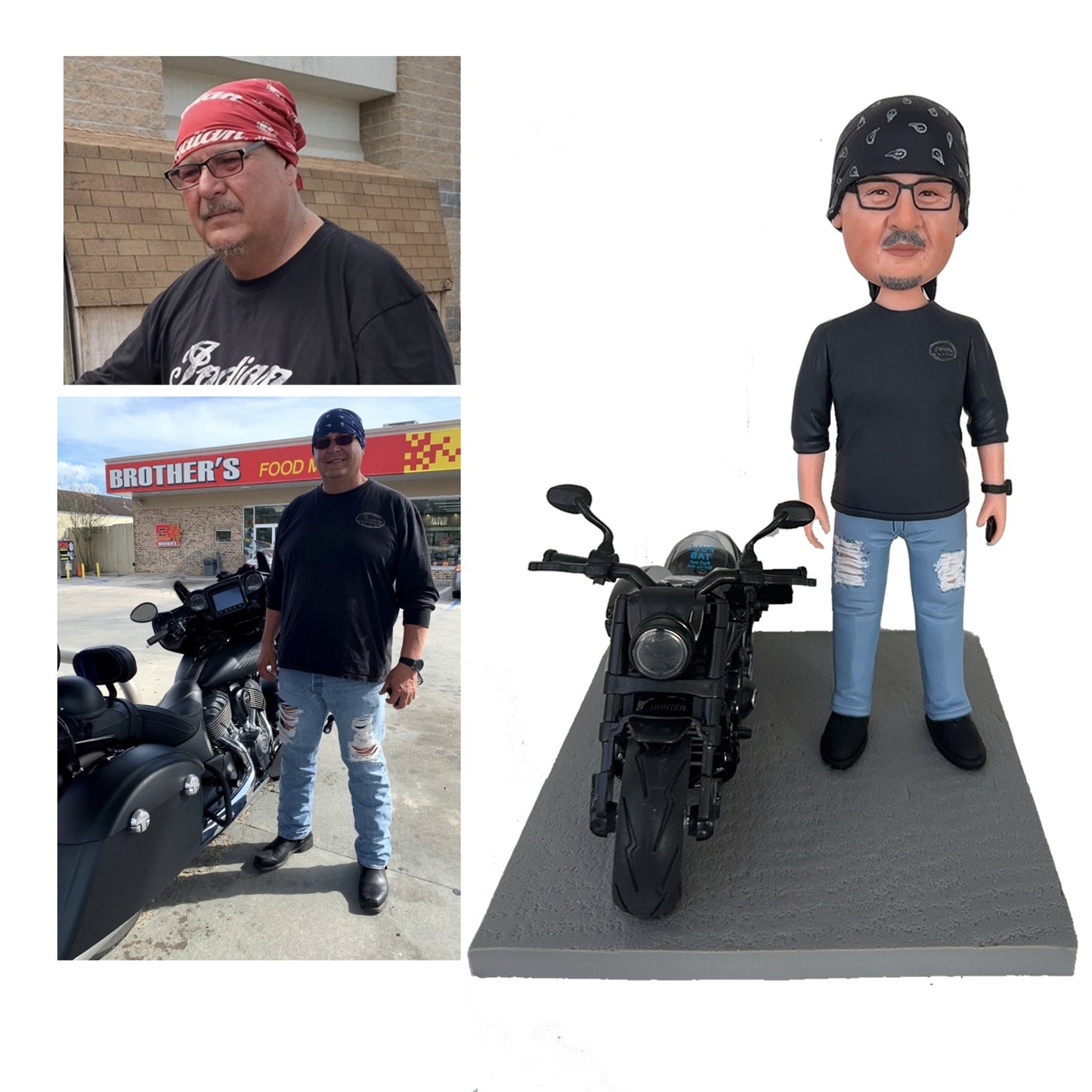 BobbleHeads Figurine Customized Doll - Motorcycle Riders Custom BobbleHead, Personalized Bobblehead from Picture