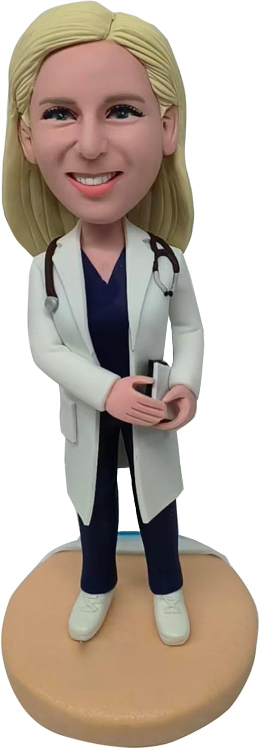 Bobble-Heads Figurine Customized Doll, Custom Bobblehead Doctor Female, Nurse Bobblehead Customized