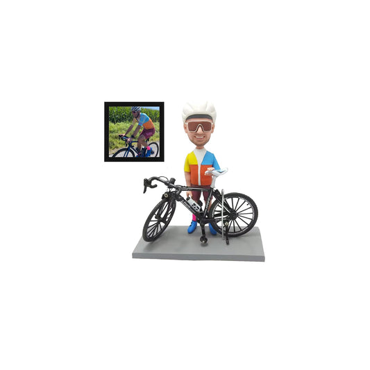 Cyclist Celebrates Personal Achievement with Unique Custom Bobblehead