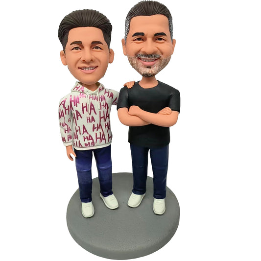 Custom Brother Bobbleheads,Celebrate Brotherhood & Duo Memories with Helgee!