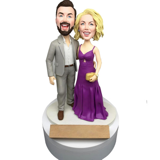 Custom Bobblehead Couple, Full Custom Head & Body Gifts for Couple