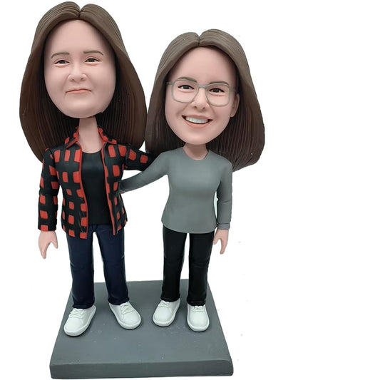 Custom Bobblehead Two Sisters, Best Friend Bestie, Custom Bobblehead Girl