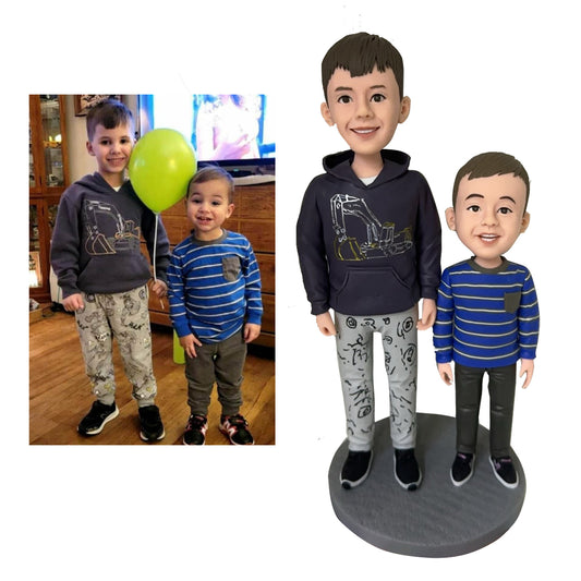 Custom Bobbleheads from Photo,  Custom Bobblehead Kids Brother - Girl or Boy, Personalized Bobblehead from Picture