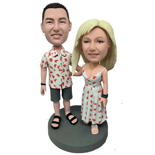 Personalized Bobblehead Couple – Custom Bobblehead Casual Style by Helgee