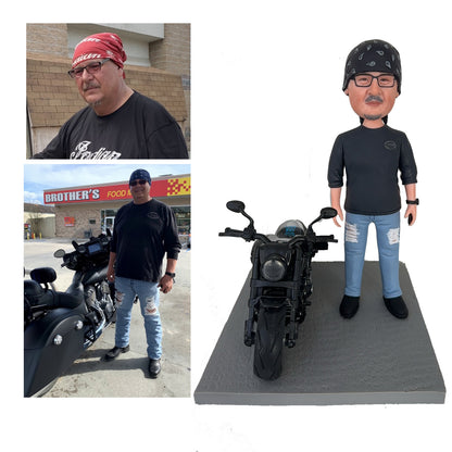 BobbleHeads Figurine Customized Doll - Motorcycle Riders Custom BobbleHead, Personalized Bobblehead from Picture