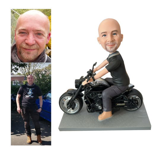 Custom Bobblehead from your photos - Motorcycle Model Bobble Head, Custom Bobblehead on Motorcycle