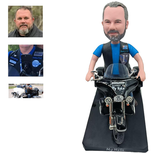 Custom Bobblehead Man Riding a Motorcycle Gift Custom Bobblehead, Custom Bobblehead Motorcycle
