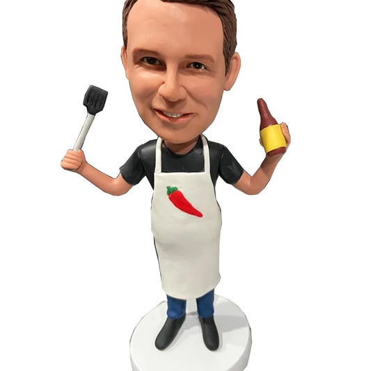 Custom Bobblehead Figurine chef Funny Gifts for Dad/Friend, Custom Bobblehead Chef