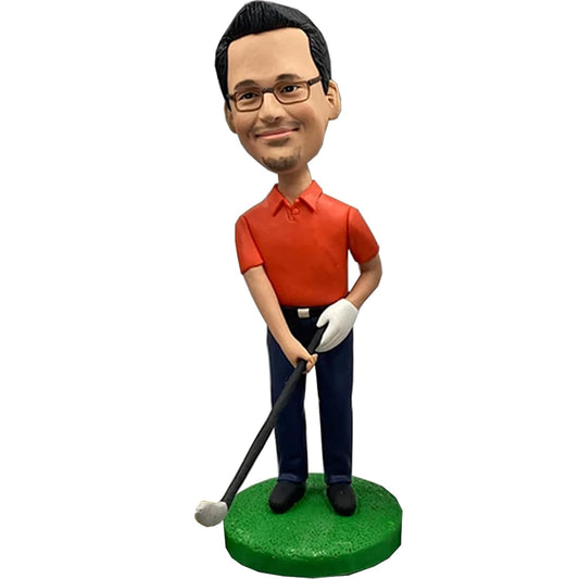 Custom Bobblehead People Who Enjoy Playing Golf Doll, Custom Bobblehead Gift for Boss