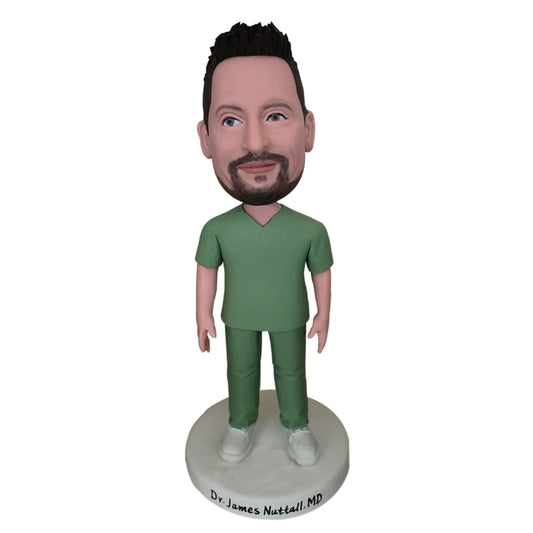 Custom Bobblehead Dentist & Custom Bobblehead Male Nurse – Celebrate Healthcare Heroes with Helgee!
