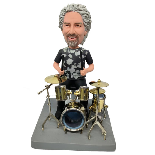 Custom Bobblehead Drummer & Custom Bobblehead Drum – Personalized Drumming Figurine | Helgee