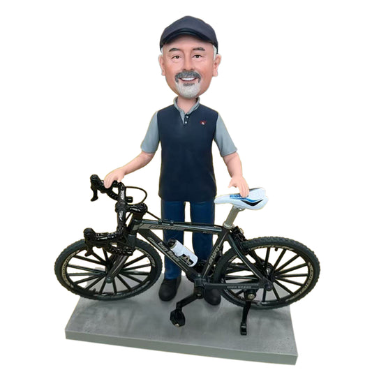 Custom Bobbleheads Figures Personalized - Biker & Mountain Bike Bobblehead | Helgee