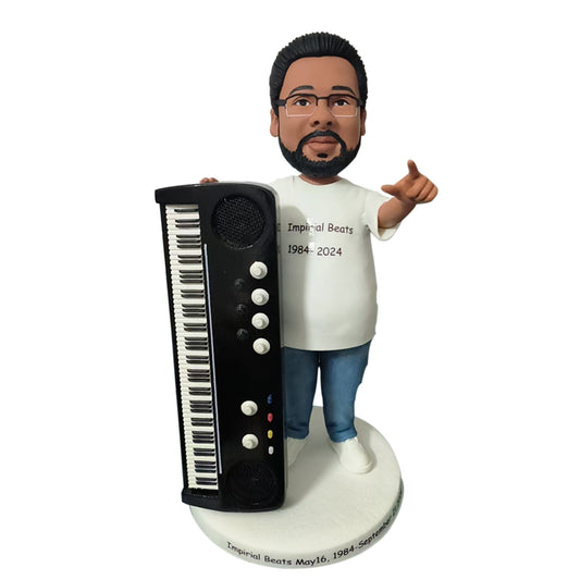 Custom Electronic Keyboard Player Bobbleheads & Custom Bobblehead Piano – By Helgee